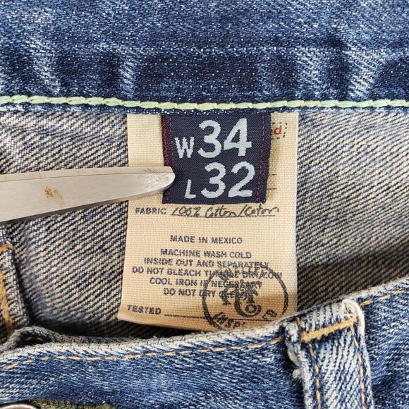 Vintage Abercrombie & Fitch Handcrafted Distressed Jeans Mens 34x32 Bleached y2k - Picture 4 of 9